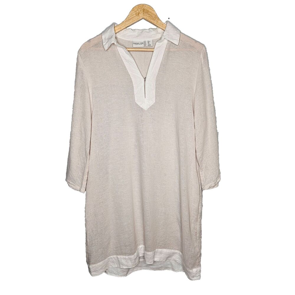 Rachel Zoe Cream Linen-Blend Swim Coverup